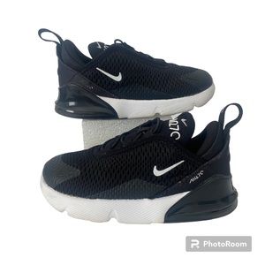 NIKE Air Max 270 Black White Toddler Sneakers 10c